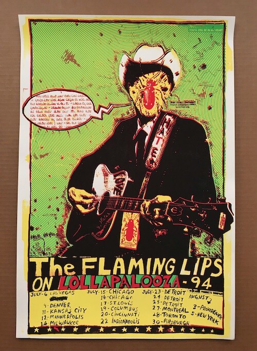 【激レア】FLAMING LIPS 1994年ライブポスター オリジナル Lollapalooza Flaming Lips 1994 Limited Edition Tour Poster