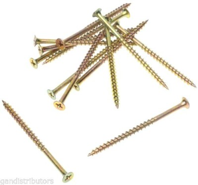 Phillips Bugle Head #10 x 6''  Coarse Drywall Wood Screw - Yellow Zinc (500) 