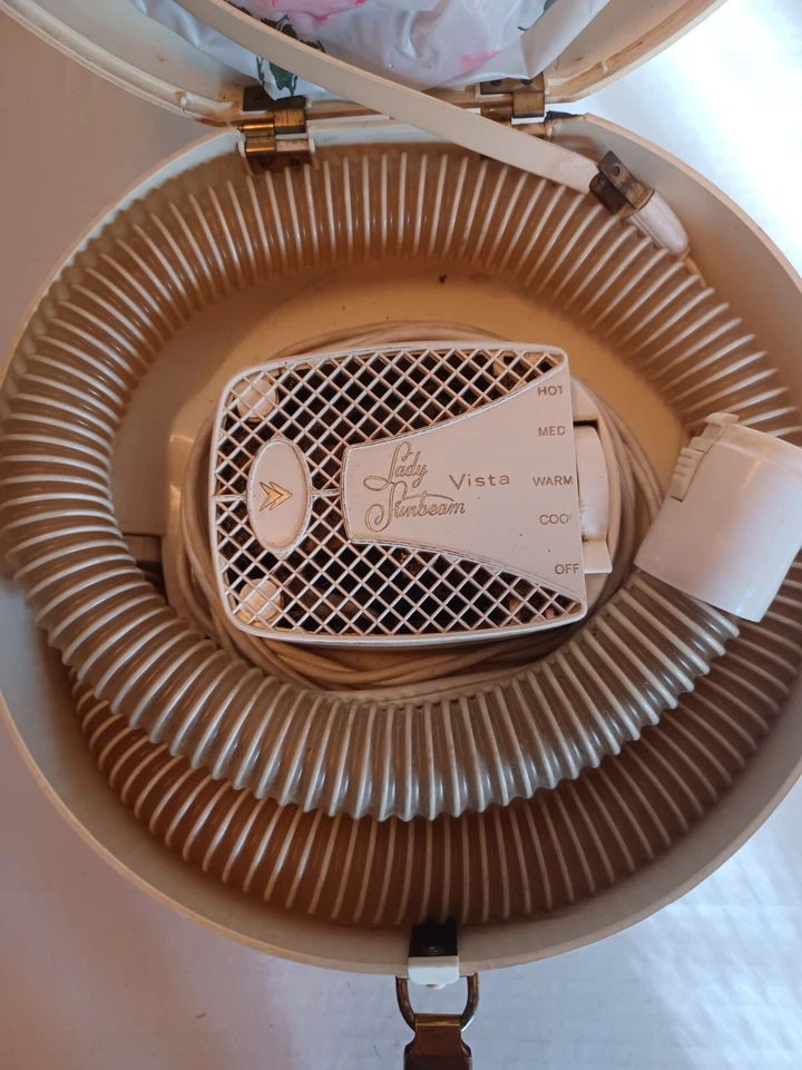 Vintage Lady Sunbeam Portable Hair Dryer w/ case - WORKING - Image 2 of 4
