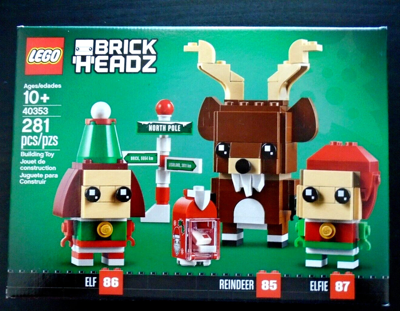 Lego Brickheadz Reindeer, Elf and Elfie 40353 Building Kit 281 Pcs