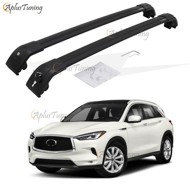 Fit for 2019 2020 Infiniti QX50 Cross Bars Roof Rack Crossbars Black