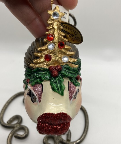 Katherine's Collection rote Fischlippen Ornament Weihnachtsbaum Gold Krone Glitzer - Bild 13 von 13