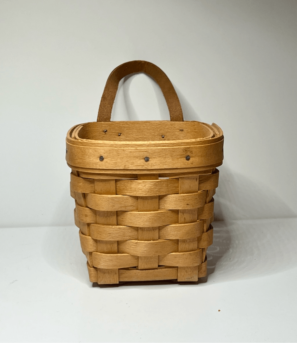 Longaberger 1996 Woven Basket w/ Leather Handle | eBay
