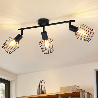 ZMH Deckenlampe Vintage 3 Flamming E14 Deckenstrahler Drehbar 350° Wohnzimmer