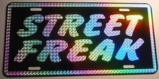 STREET FREAK Prism Metal License Plate 1970's Retro Gasser Custom Van Hot Rod