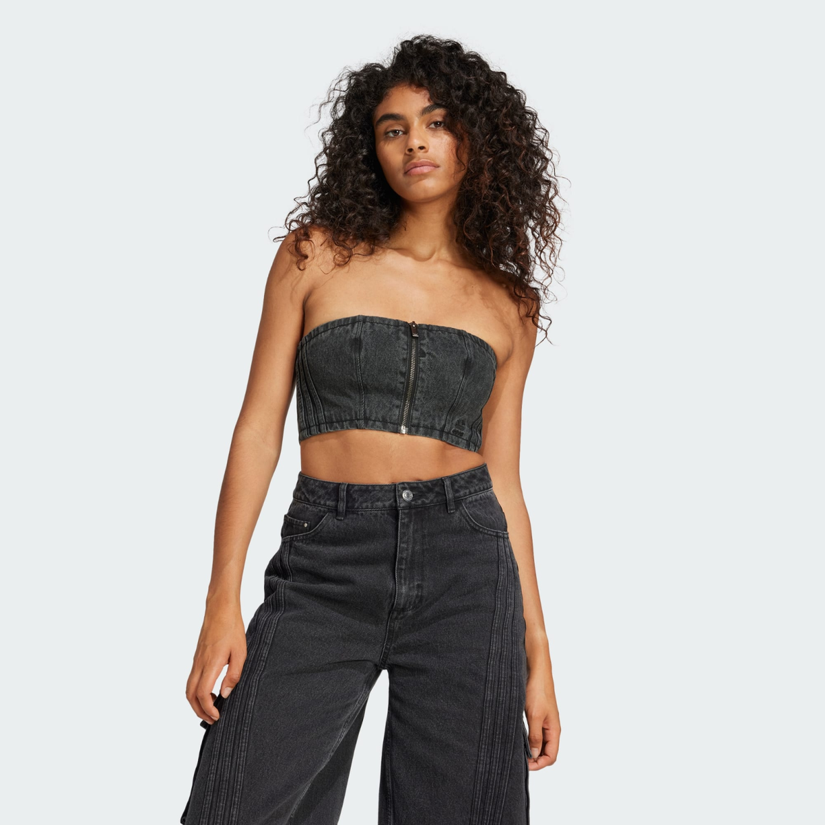 ★★Adairs★★ ADILENIUM 2 Washed Denim Tube Top Black JM928 adidas WMNS Adilenium Season 2 Washed Denim Tube Top JM9280