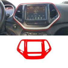 Central Console GPS Navigation Cover For Jeep Cherokee 2014-2022 DX Bright Red