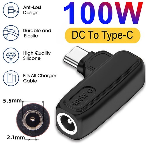 1 PC 100W PD USB C to DC 5.5x2.1mm Adapter Type C Power Charger Converter - Zdjęcie 7 z 12