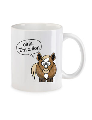 I'm A Lion Kaffeetasse Fun Comic Toon Look Pig Horse Geschenk Schwein Löwe Pferd