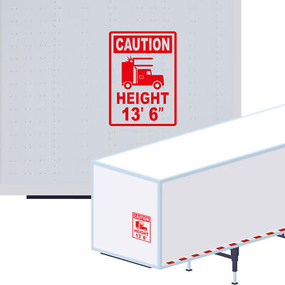 #ad Caution Height 13#x27; 6quot; Vinyl Decal Sticker High Trailer Sign Truck Safety Decal $14.49