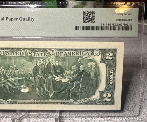 2017-A $2 FRN RADAR SERIAL NUMBER ( NEW YORK “B”) Súper Gem - PMG 67 EPQ - Picture 5 of 8