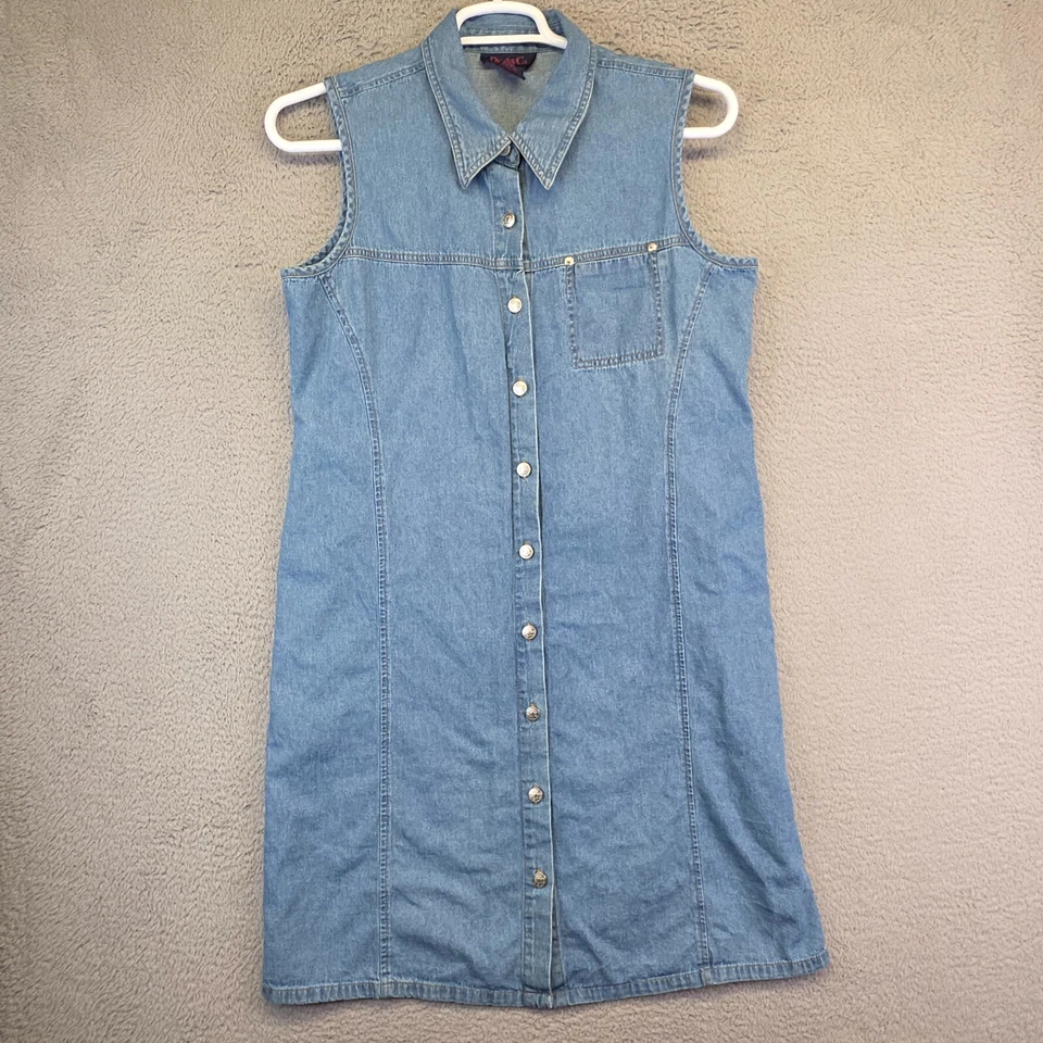 Vestido Denim Co Para Mujer L Azul Abotonado Y2K Denim Western Festival Cottagecore Foto 2 de 4