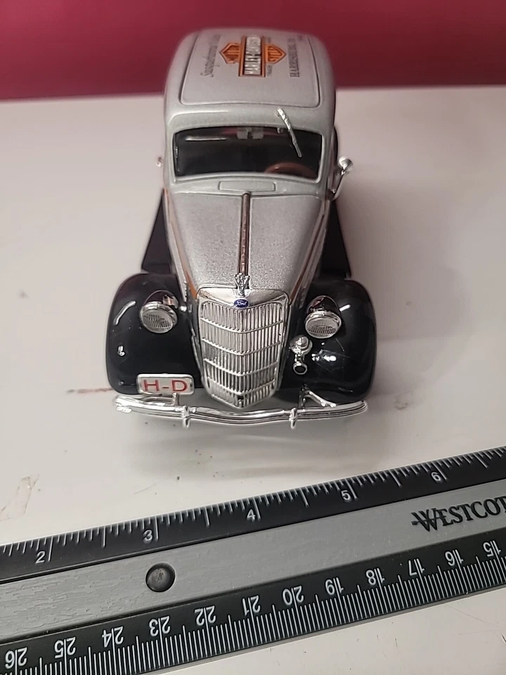 Harley Davidson 1935 Ford Sedán Banco de Entrega Escala 1:25 Diecast Modelo de Coche Foto 3 de 4