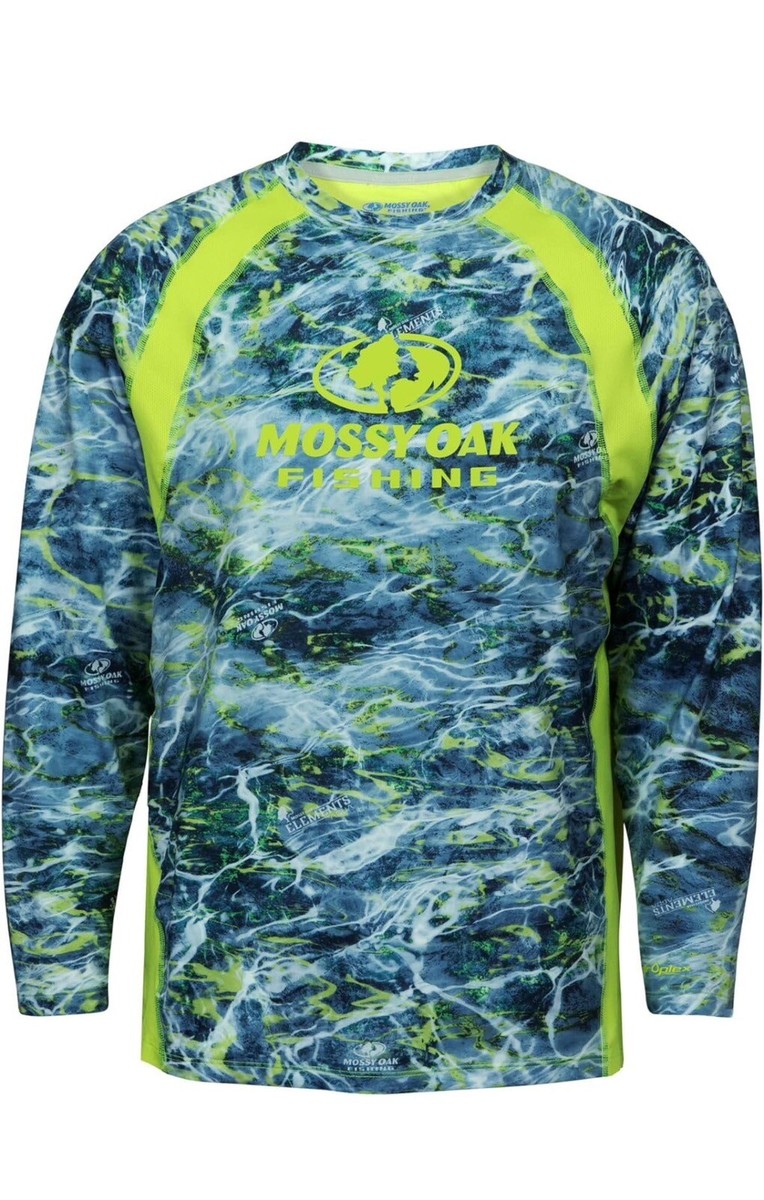 T-shirt De Pêche Mossy Oak Manches Longues - Gris Steelhead, Taille M, Anti-UV Et Respirant
