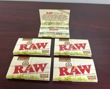 RAW Organic Single Wide ~DOUBLE FEED Rolling Papers~ 5 PACKS~NEW