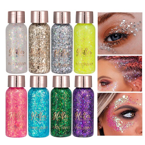 HANDAIYAN GLITTER Chunky Gel Sparkle Best for Eye Body Hair Nail 9 Color Choice↕ - Foto 1 di 21