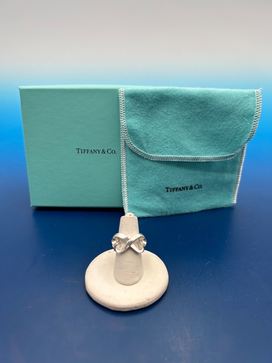 Tiffany paloma picasso sterling silver double loving heart ring