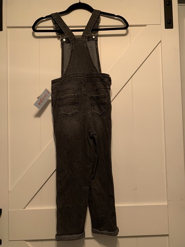 NWT Cat & Jack Black Denim Overalls Size Small 6/6X - Picture 8 of 10