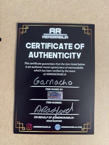 Alejandro Garnacho Hand Signed Manchester United Framed Shirt With COA - Picture 2 of 5