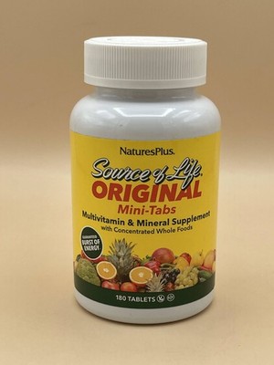 NaturesPlus Source Of Life Original 180 MINI Tabs Multivitamin Sealed EXP: 2027
