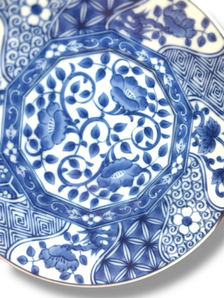 Chinoserie Neiman Marcus Oriental Azul Cobalto y Blanco Años 90’s Foto 4 de 4