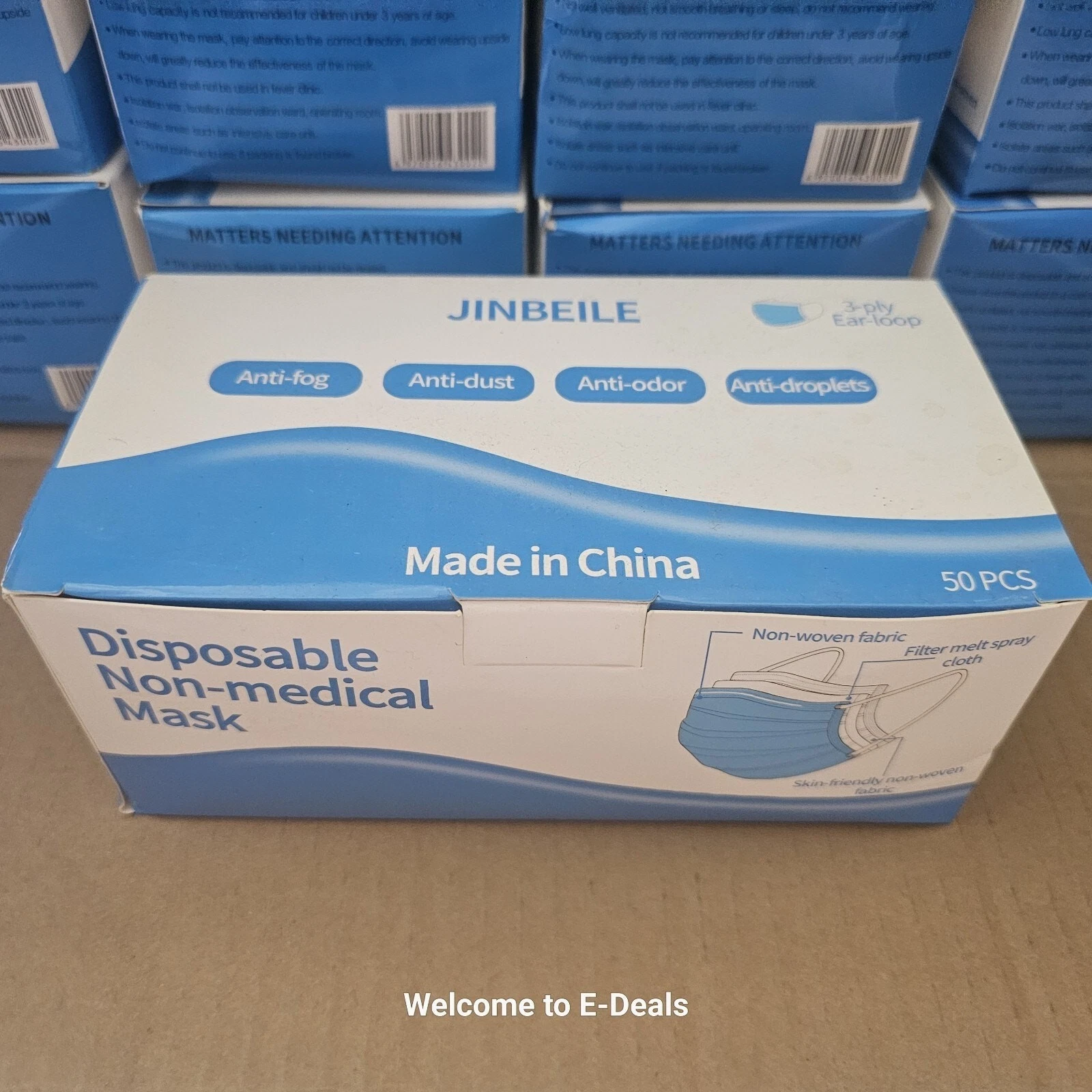 800 PCS Face Mask Non Medical Surgical 3-Ply Ear loop Disposable Mouth Cover