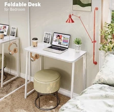 Folding Desk 31.5" Small Desk For Small Spaces Easy Assemble Foldable Computer D