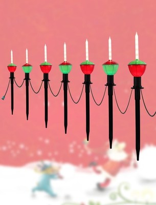 Adirxon 7 Pack Enchanting Christmas Pathway Lights Whimsical Peppermint Candy
