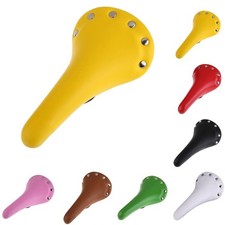 New Seat Cycling Road Leather Multicolor Bicycle Retro Gear Saddle Bike Fixed