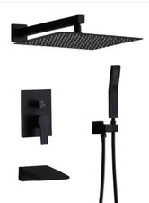 Single Handle Tub and Shower Faucet Matte Black 1.8 GPM with Valve