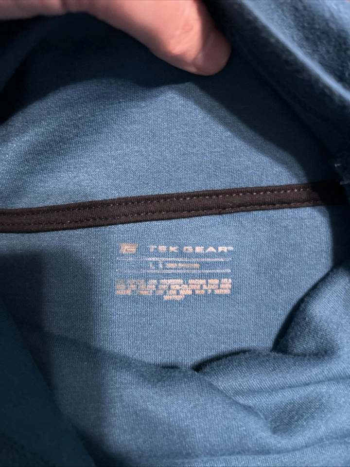 Poncho grande con bolsillos Tek Gear verde azulado manga larga polar camisa para hombre Foto 4 de 4