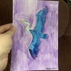 Crane 1 Painting By Madylyne Smith Watercolor Bird Art Purple On Paper Small — photo 1