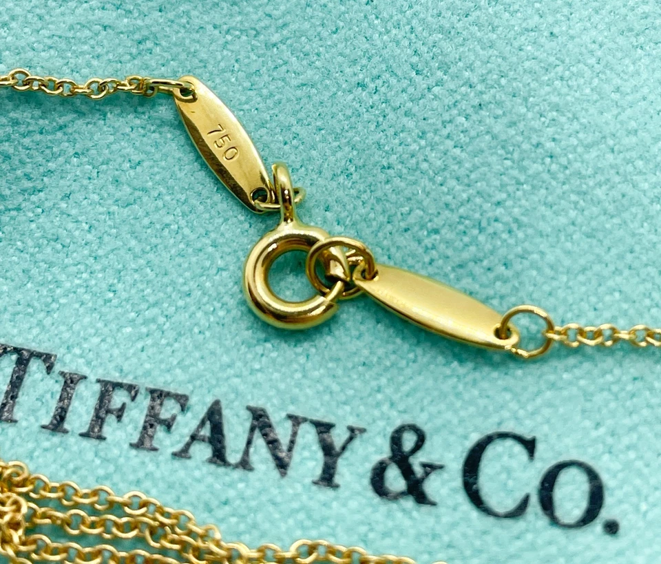 Кулон Tiffany & Co. Elsa Peretti с бриллиантами желтое золото 18 карат 16 дюймов в ярдах - Изображение 4 из 4