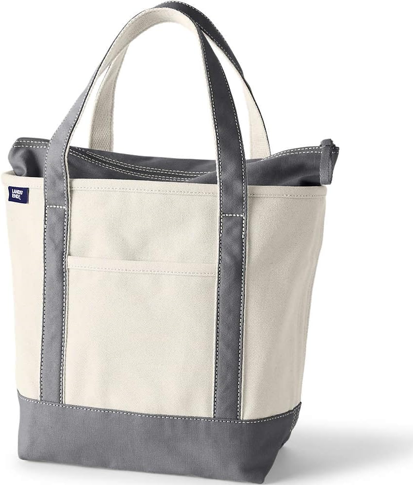Zip Top Canvas Tote Bag