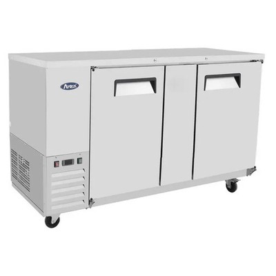 Atosa SBB69GRAUS1 69'' Shallow Depth Double Solid Door Back Bar Cooler