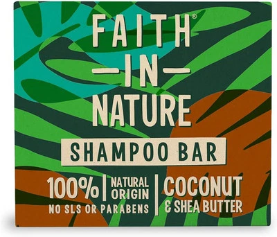 Faith In Nature Natural Coconut & Shea Butter Shampoo Bar, Hydrating, Vegan & C