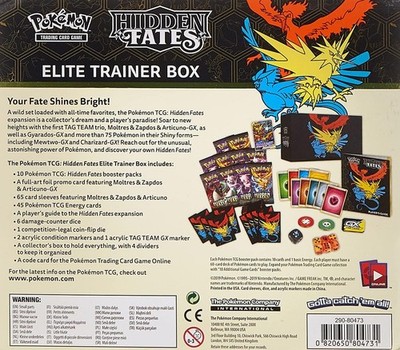 Pokemon TCG: Hidden Fates Elite Trainer Box 820650804731| eBay