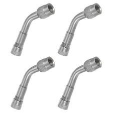 4Pcs 135 Degree Valve Stem Extension Tire Valve Stem Extenders Silver