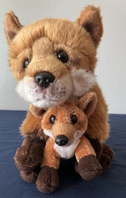 Demdaco Plush Toy Red Fox Set Mom & Baby Kit Beautiful & Realistic Mothers Day