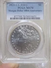 2021 $1 CC PRIVY SILVER MORGAN DOLLAR PCGS MS70 CLASSIC BLUE LABEL CARSON CITY