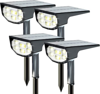 Solar Spot Lights Outdoor 4 Pack 30 LED Waterproof Landscape Lighting Yard Path