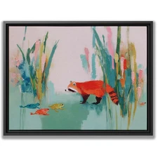 Red Panda Wall Art Cute Animal Canvas Decor Stress Relief Bathroom Art Print