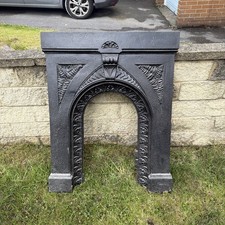 Antique Victorian Cast Iron Insert Frame/Fire Surround
