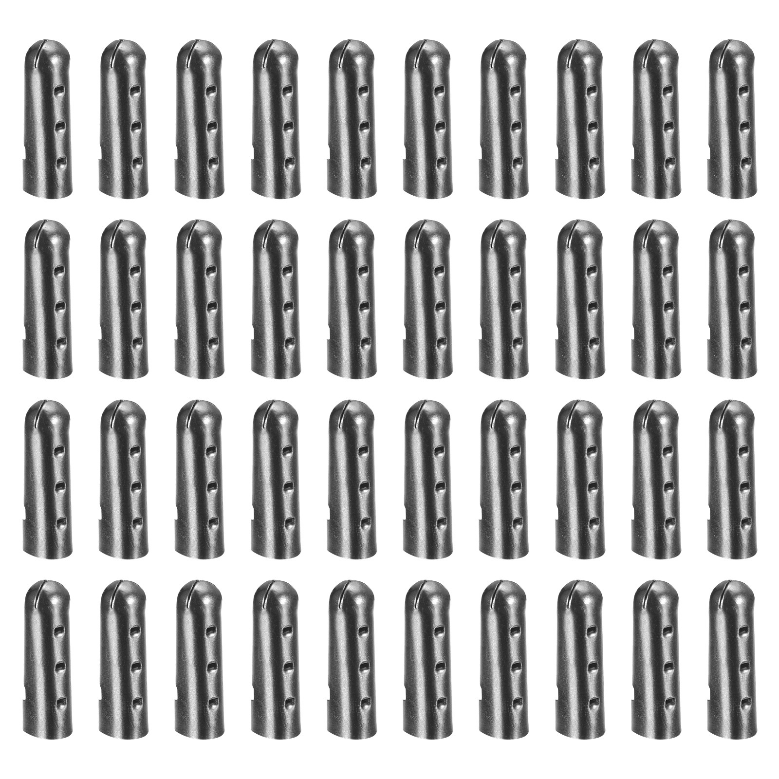 APL 40 pezzi 4 5 x 17 mm punte per lacci in metallo bocca aperta cavi di riparazione lacci estremità nero