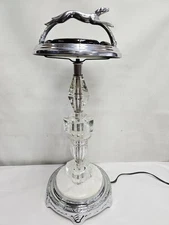 Greyhound Art Deco Chrome Floor Ashtray Cigar Room Lounge Smoking Stand Free Shi