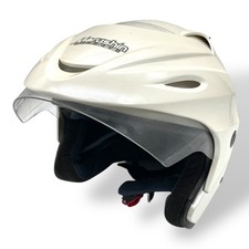 Autentico casco jet Marushin M-380 bianco avorio con visiera moto