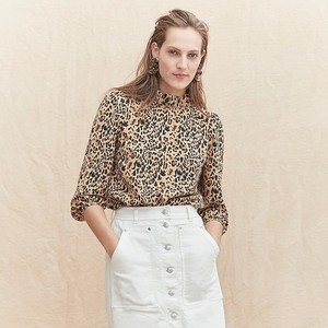 j crew ruffle neck top