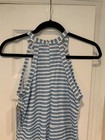 Goodnight Macaroon Blue Striped Sleeveless Belted Jumpsuit, Size Small, NWT! — photo 8