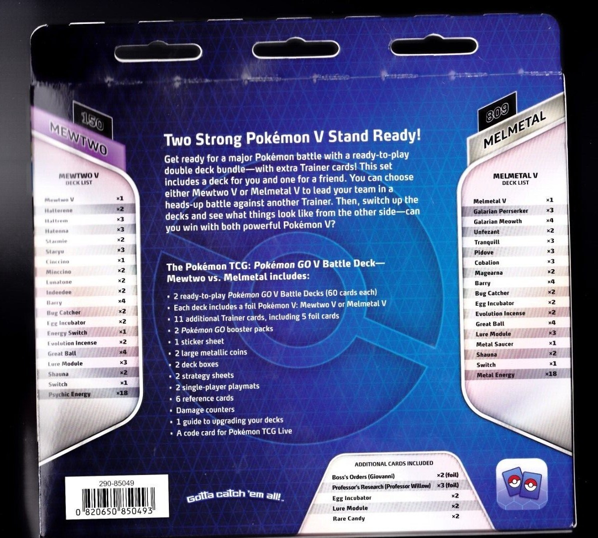 Pokemon TCG GO Mewtwo vs Melmetal V Battle Deck Sealed Trading Card Game  0820650850493 on eBid United States