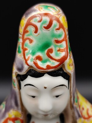 九谷焼Kutani Ware Ceramic Figurine Vintage Kutani Figurine Woman With Musical Instrument